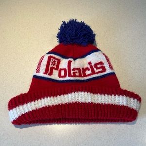 Vintage Polaris Winter Hat Beanie Knit Cap Snowmobile Outdoor